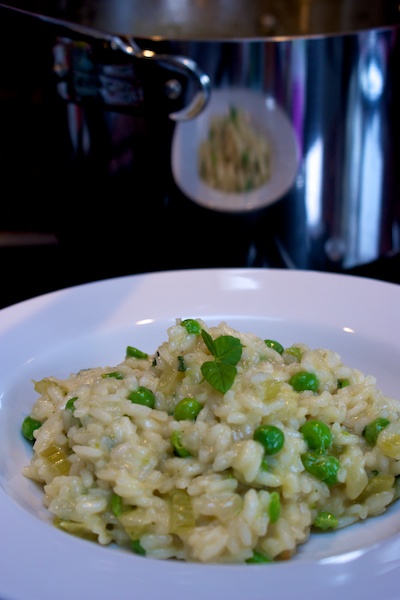 Pea and mint risotto