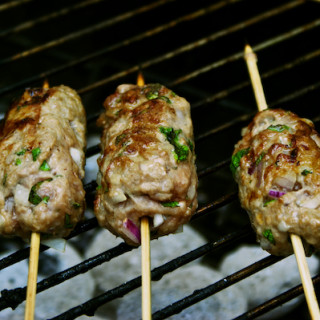 Lamb kofte on the BBQ