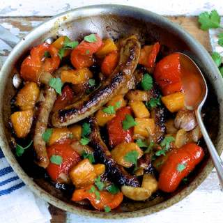 Sausage and Sweet Potato Skillet Supper by Katie Bryson for Parentdish.co.uk