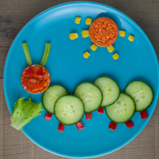 Cute Cucumber Caterpillar for Organix Fun Food Plates Campaign