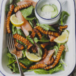 Slimming World Friendly Tzatziki with Salmon Salad and Butternut Squash Chips