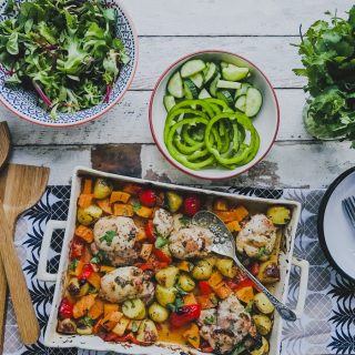 Slimming World Friendly Sticky Chicken Traybake on feedingboys.co.uk